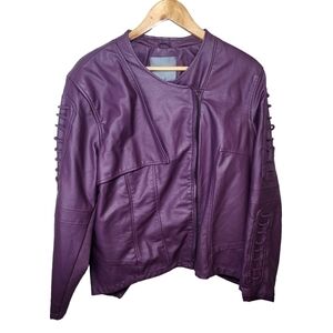 KATE & MALLORY Faux Leather Long Sleeve Jacket Size 1x